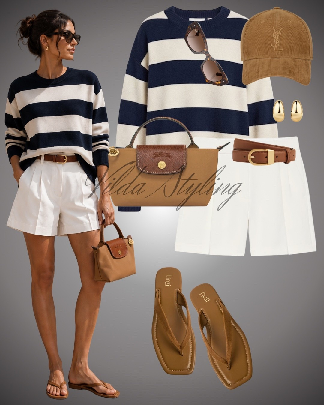 Navy stripes + crisp white shorts + warm cognac accessories 🤎🤍💙 The kind of effortless summer look that always feels polished without trying too hard. Add chic sunnies, gold details, and easy sandals for the perfect everyday outfit. ✨

#LTKStyleTip #LTKFashion #LTKFinds #SummerStyle #SummerOutfit #ClassicStyle #ChicStyle #EffortlessStyle #NeutralStyle #StripedSweater #WhiteShorts #CasualChic #QuietLuxury #OldMoneyStyle #SummerFashion