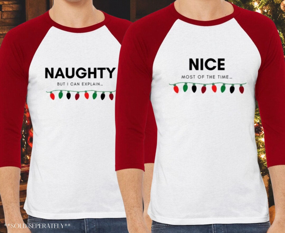 Naughty or Nice Matching Couples Pajamas Christmas Top | Etsy (US)
