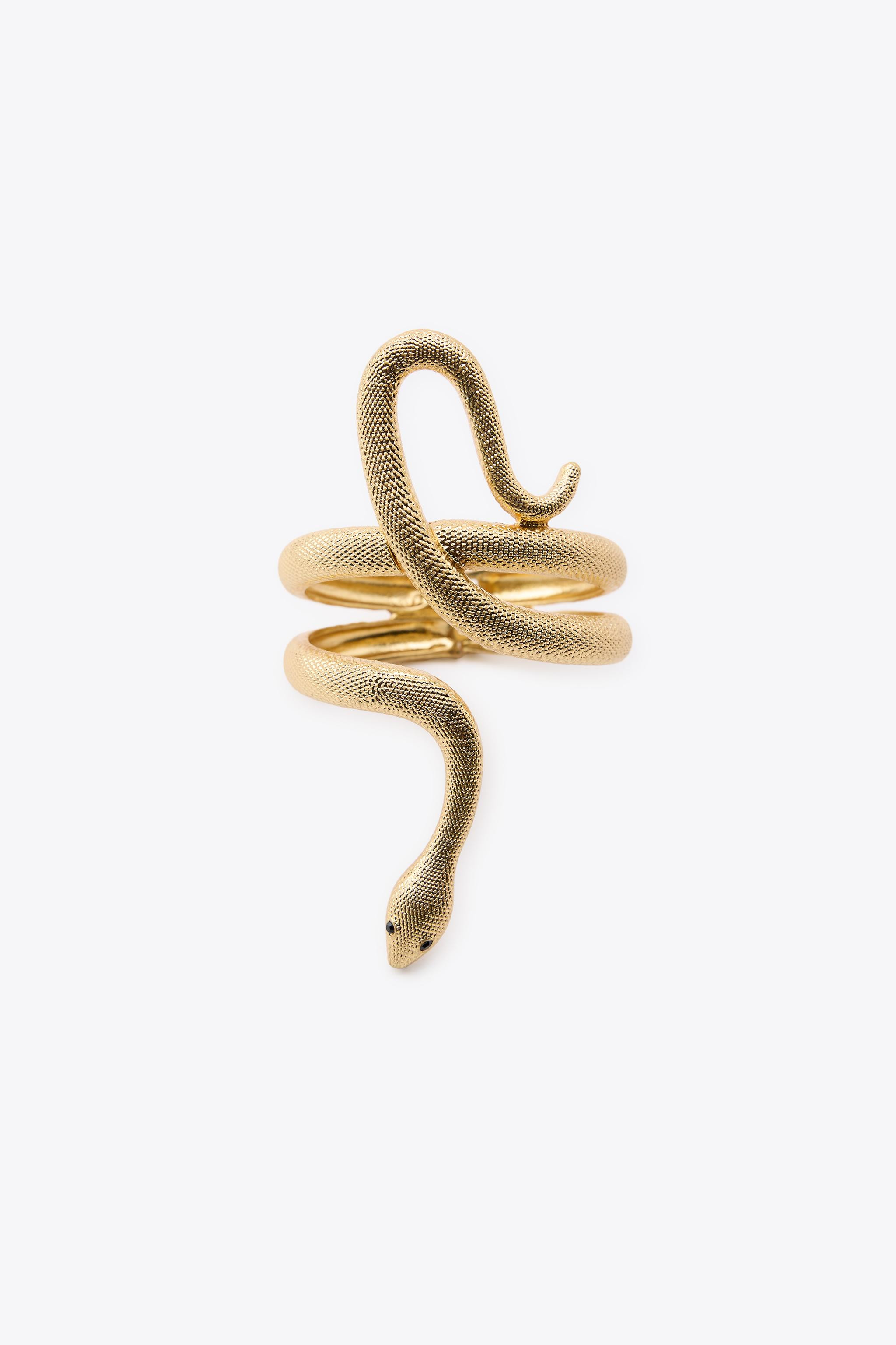 METAL SNAKESKIN PRINT BRACELET | Zara US