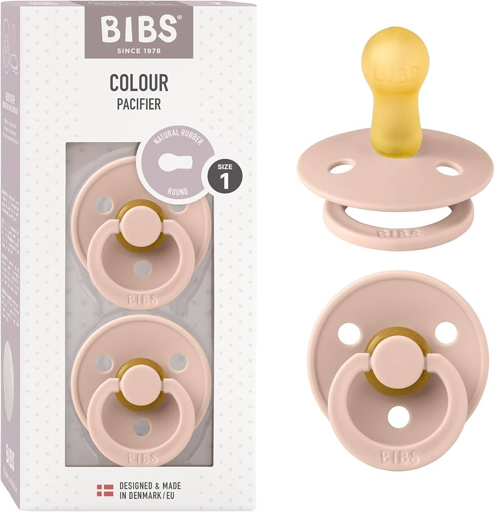 BIBS Pacifiers Colour Collection | Natural Rubber Baby Pacifier | Set of 2 BPA-Free Soothers | Ma... | Amazon (US)