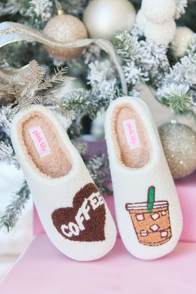 Cozi Coffee Sherpa Slippers | Pink Lily
