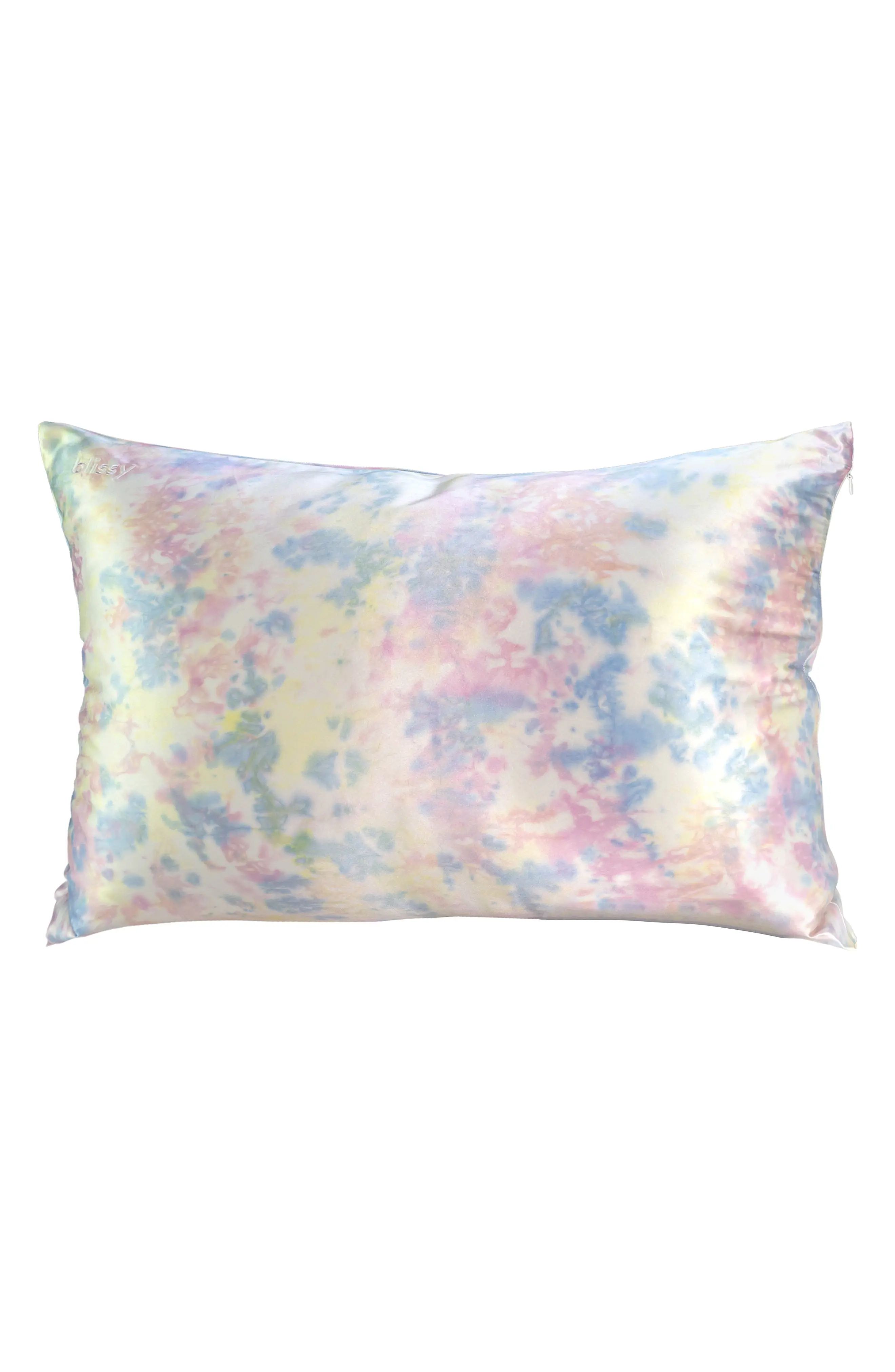 BLISSY Mulberry Silk Pillowcase in Yellow Tie Dye at Nordstrom, Size Queen | Nordstrom
