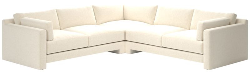 Marguerite 3-Piece L-Shaped White Performance Fabric Sectional Sofa | CB2 | CB2