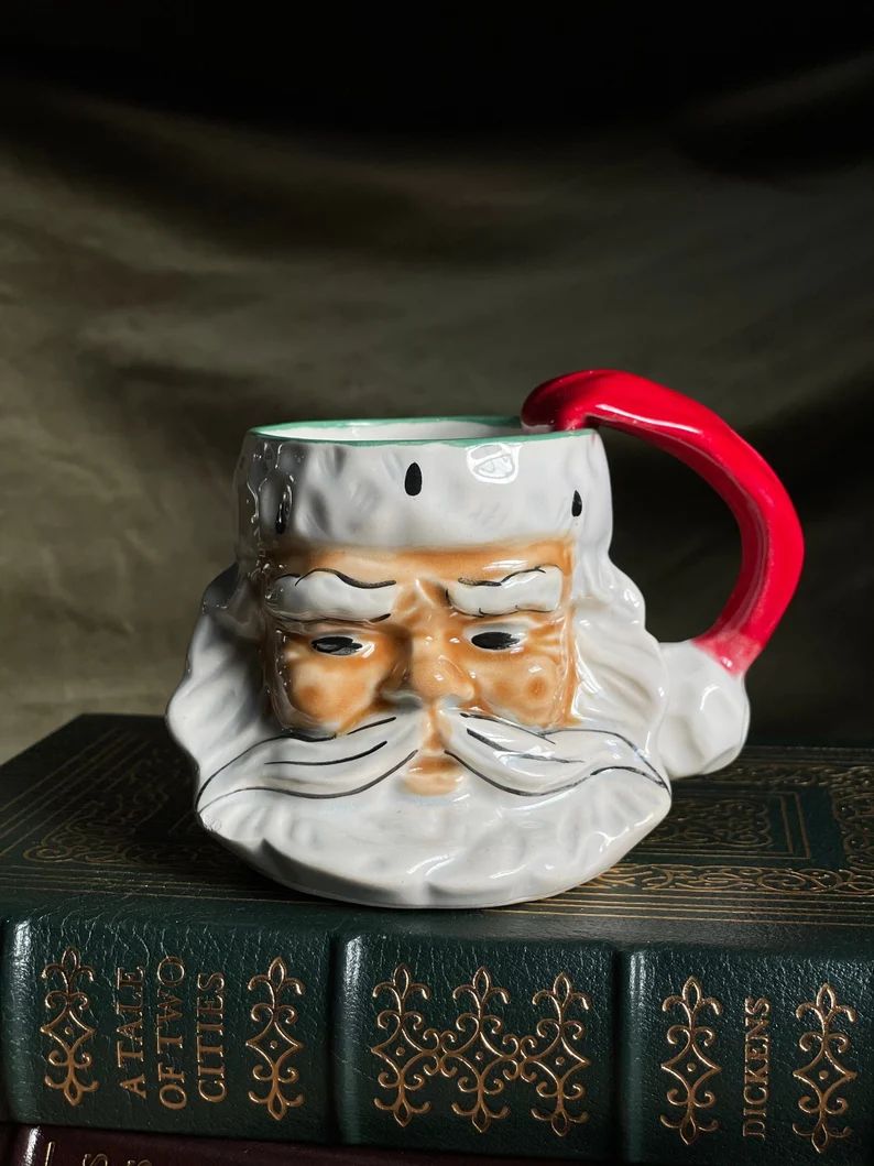 1950's Riddell Pottery Santa Claus ceramic head mug - Vintage Christmas- Vintage Santa mug | Etsy (US)