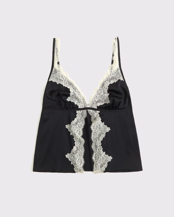 Lace and Satin Sleep Cami | Abercrombie & Fitch (US)