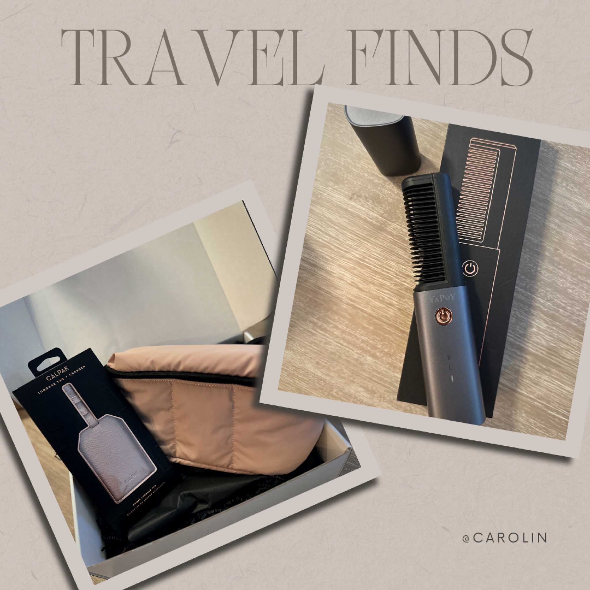  Going on a trip soon and found some fun travel items. The first from Amazon, and it is a portable straightening comb that you can charge via USB and the second is this fun belt bag and luggage tag that includes a portable charger by Calpak! 

#travelfinds #onthego 

#LTKGiftGuide #LTKtravel