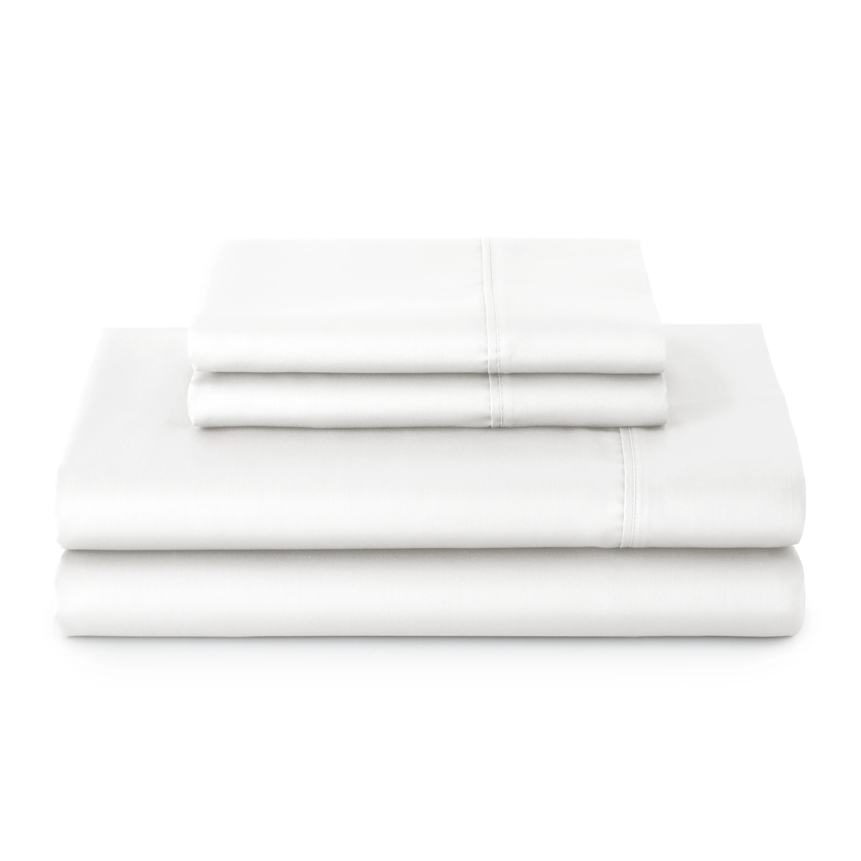Better Homes & Gardens 3-Piece 300 Thread Count Arctic White Cotton Sateen Bed Sheet Set, Twin | Walmart (US)