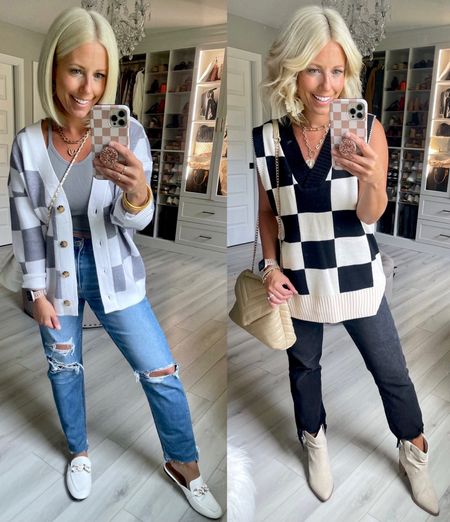 My favorite color is checkered!!!!!! Love these @amazon finds!!!
Cardigan small
Jeans size 6
Mules TTS
Sweater vest small

#LTKsalealert #LTKstyletip #LTKfindsunder50