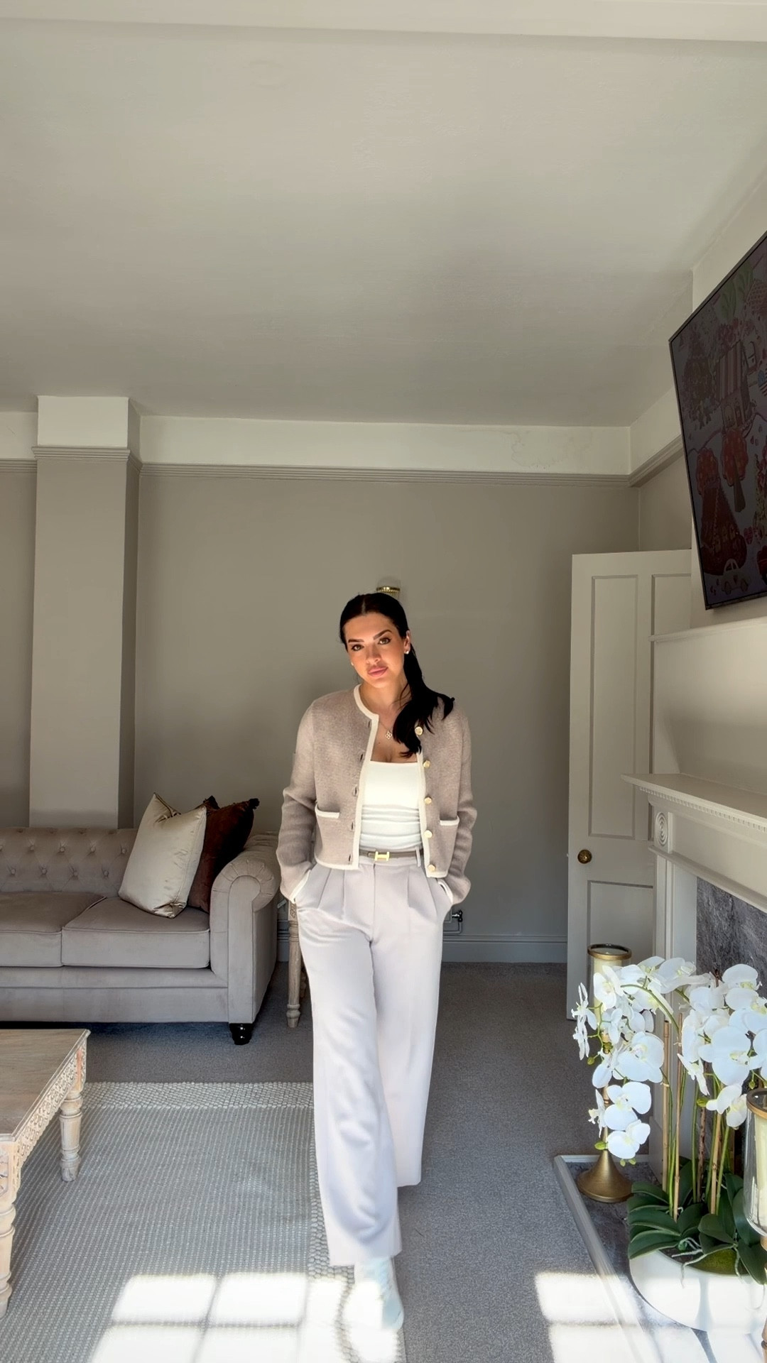 Spring daytime outfit inspo 🫶🏼
Tailored cream trousers, vest top and beige cardigan

#LTKSpringSale #LTKU #LTKootd