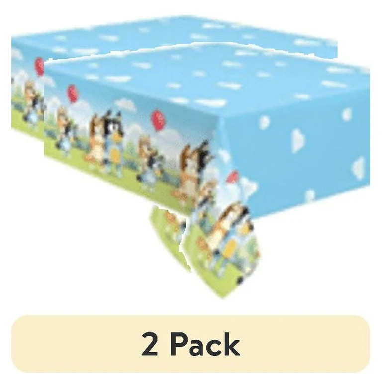 (2 pack) Bluey Rectangular Plastic Table Cover, 54" x 84 - Short Fold | Walmart (US)