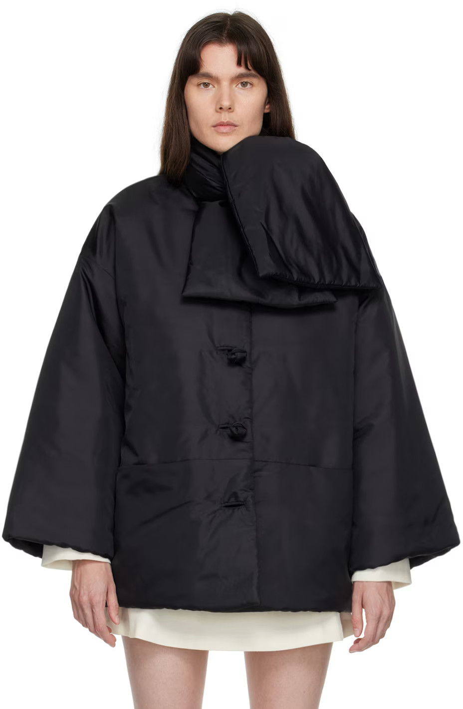 Totême - Black Padded Scarf Jacket | SSENSE