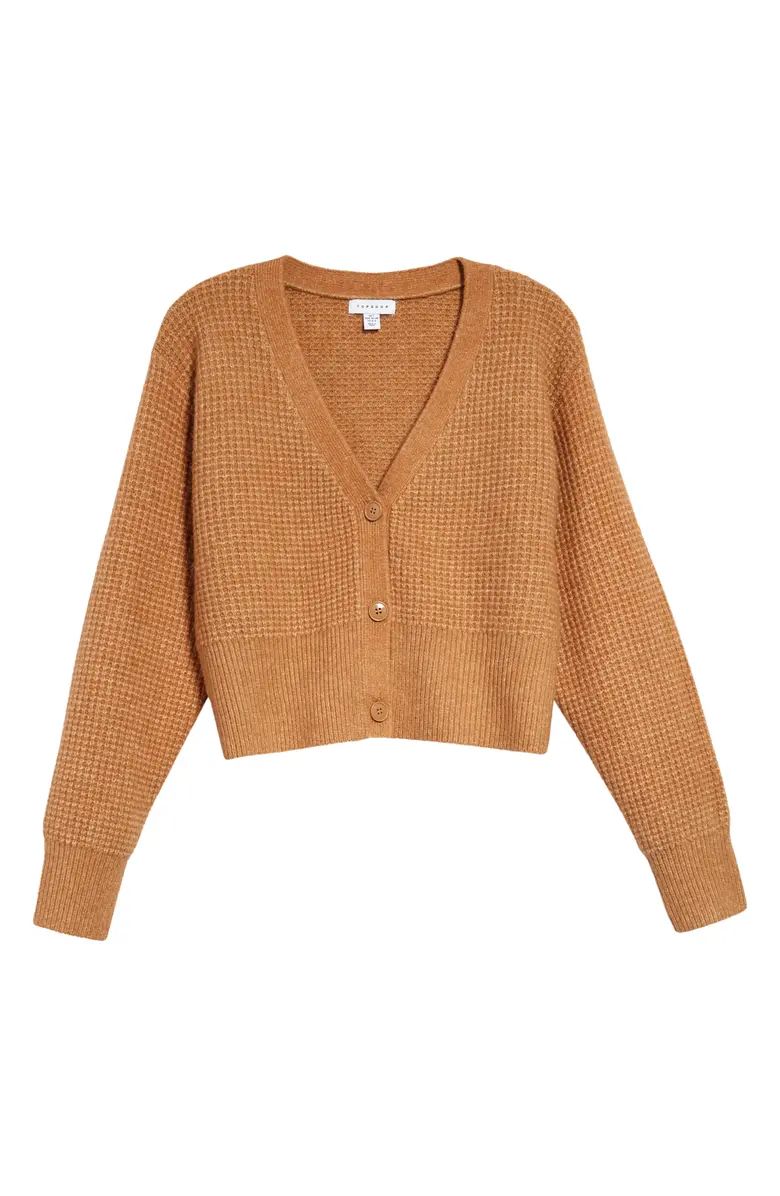 Waffle Knit Crop Cardigan | Nordstrom