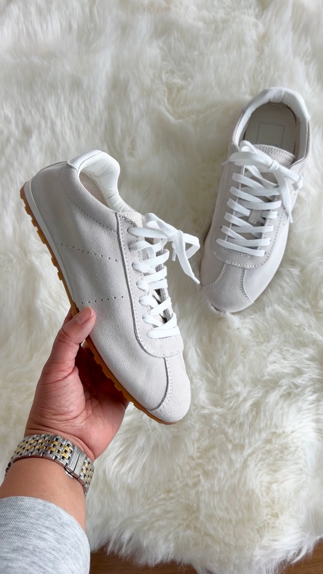 Loving these ivory suede low profile sneakers! Such a cute and trendy silhouette and on sale for $60 with code EXTRA. Available in lots of fun colors too! 

#LTKActive #LTKSaleAlert #LTKOver40