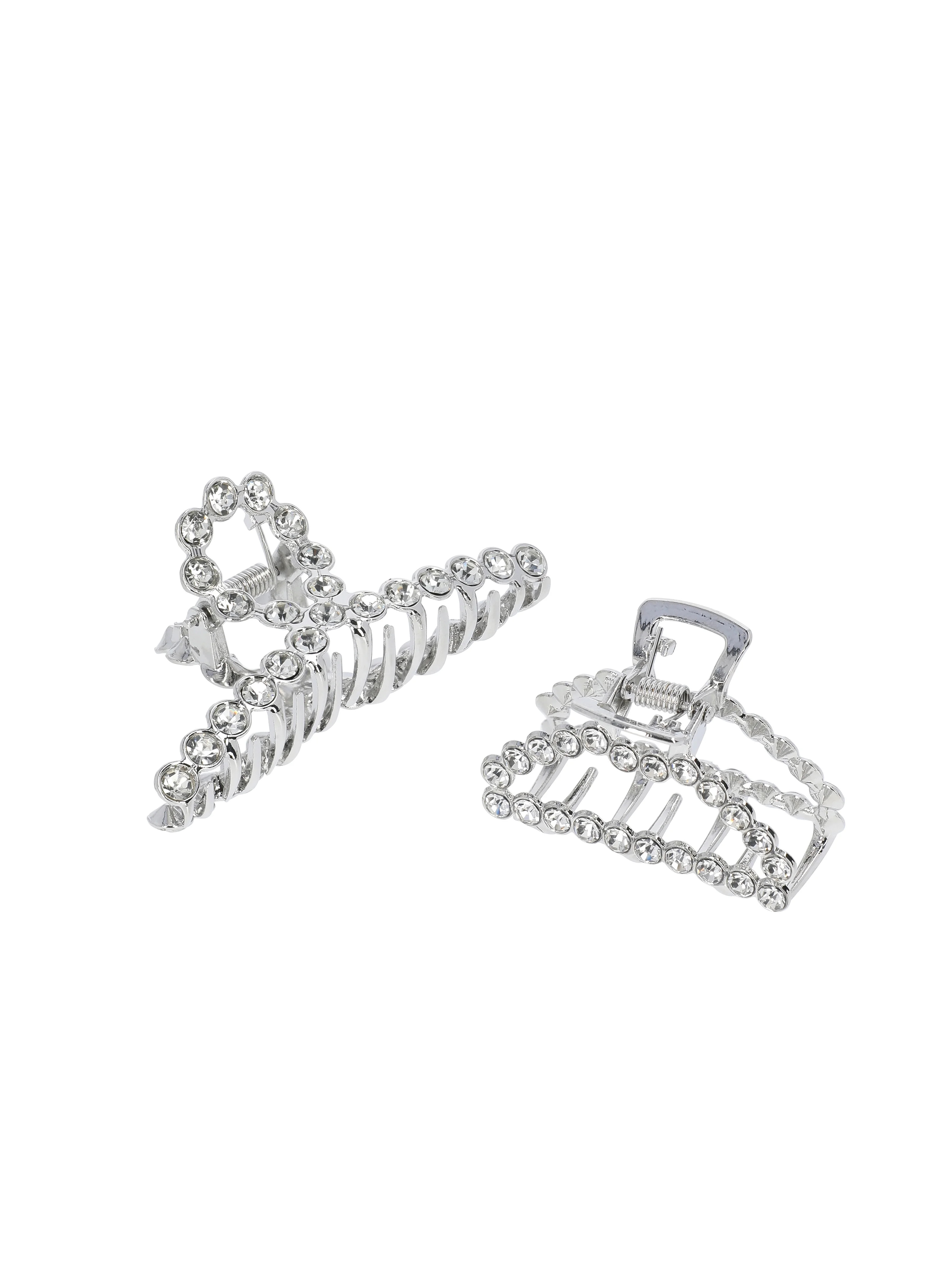 Time and Tru Women's Embellished Hair Claw Clips, 2-Pack | Walmart (US)
