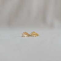 Gold Plated Oak Leaf Earrings - Sterling Silver Studs, Botanical Jewelry, Nature Inspired, Nickel-Free, Perfect Gift For Her | Etsy (US)