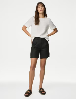 Pure Linen High Waisted Shorts | M&S Collection | M&S | Marks & Spencer IE