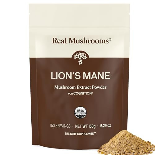 Real Mushrooms Lion’s Mane Supplement Powder - Organic Lions Mane Extract - Functional Mushrooms with Verified Beta Glucans – Functional Blend – Non-GMO, Vegan with 150 Servings | Amazon (US)