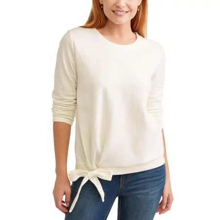 Women's Long Sleeve Side Tie Top | Walmart (US)