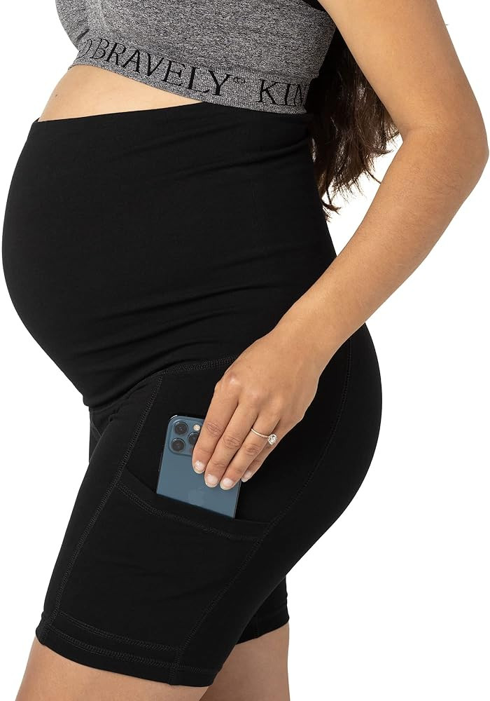 Kindred Bravely Maternity & Postpartum Bike Shorts with Pocket | Over The Belly Stretchy Maternit... | Amazon (US)