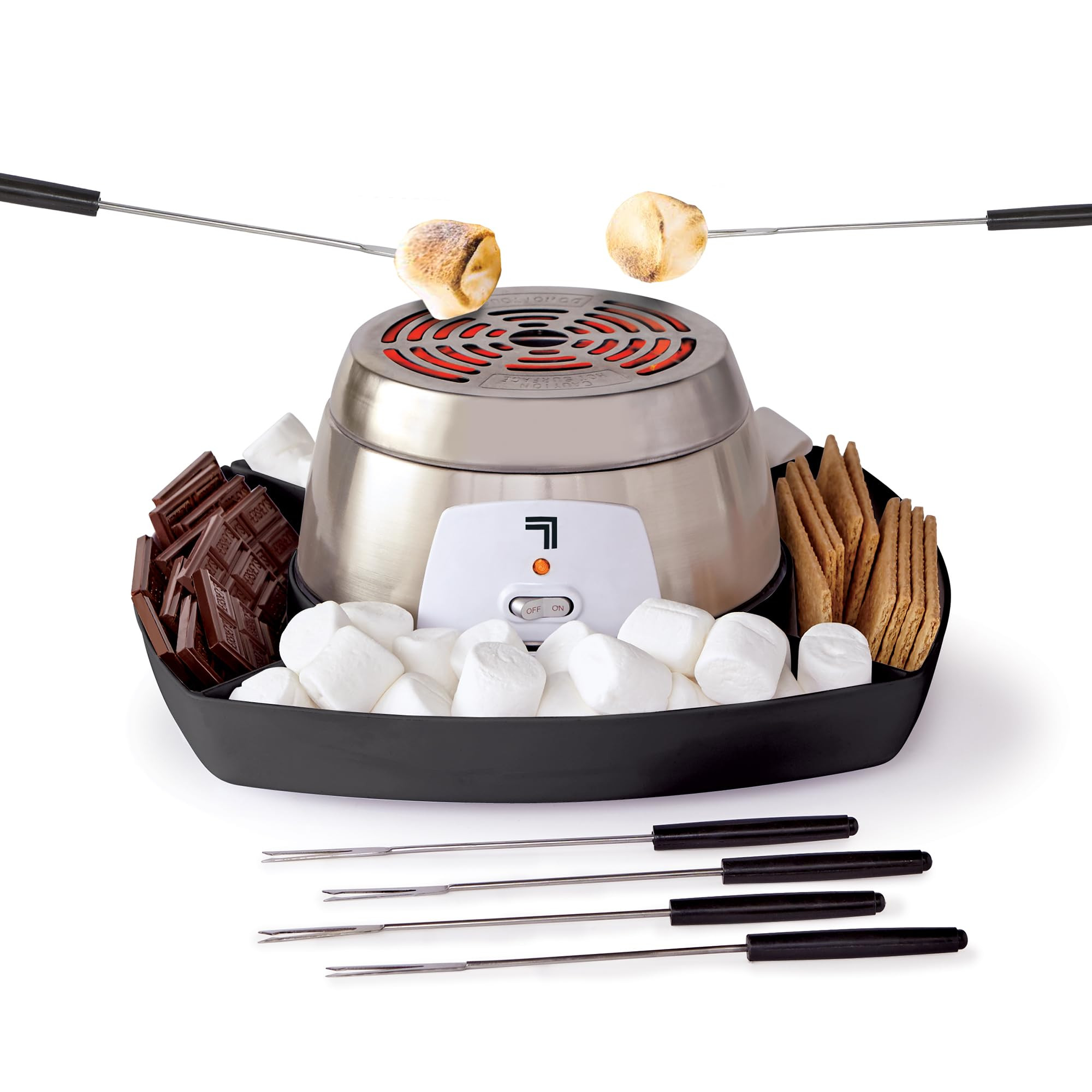 Sharper Image Electric S’mores Maker – 6 Marshmallow Roasting Sticks & Serving Tray Station| ... | Amazon (US)
