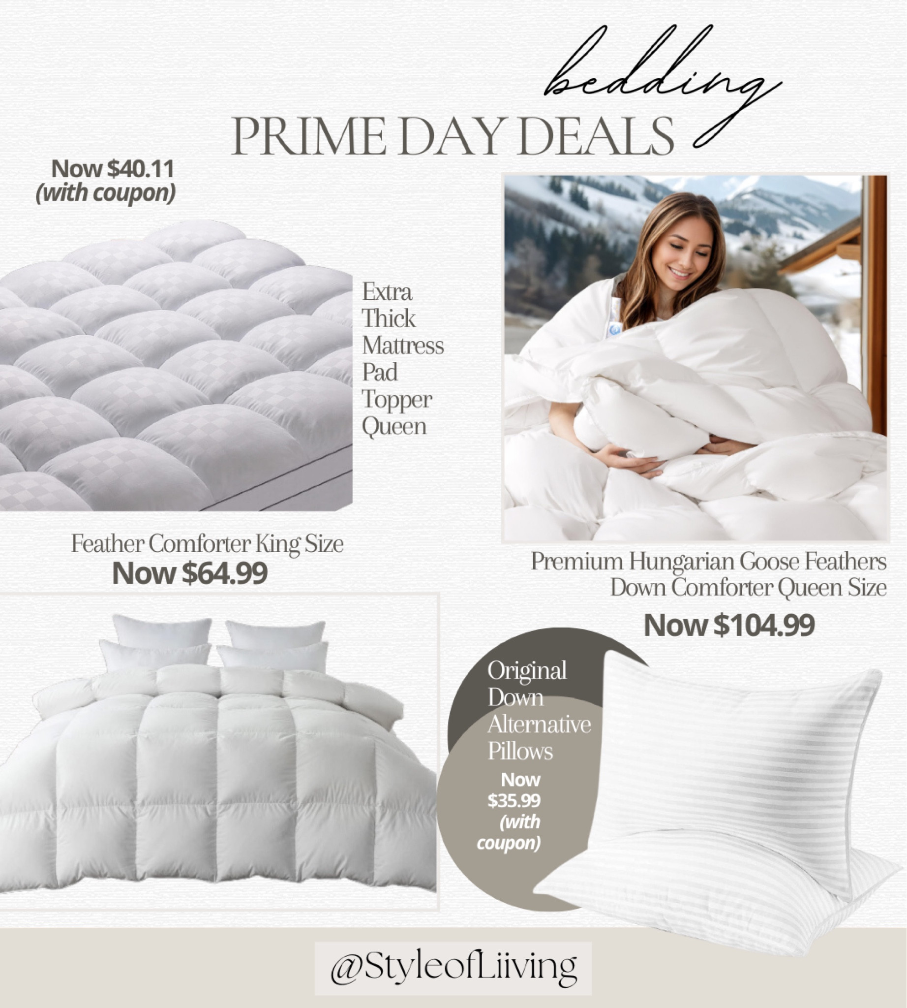 Prime day deals bedding. Comforters, mattress pad toppers, pillows, duvet inserts, sheets.

#LTKHome #LTKSaleAlert #LTKxPrimeDay