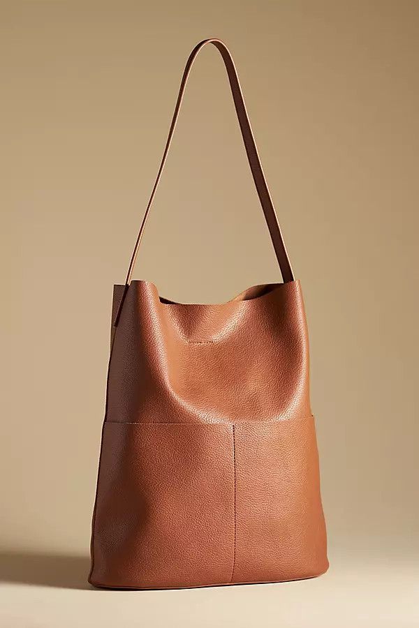 The Joss Faux-Leather Bucket Tote w/Mini Pouch | Anthropologie (US)