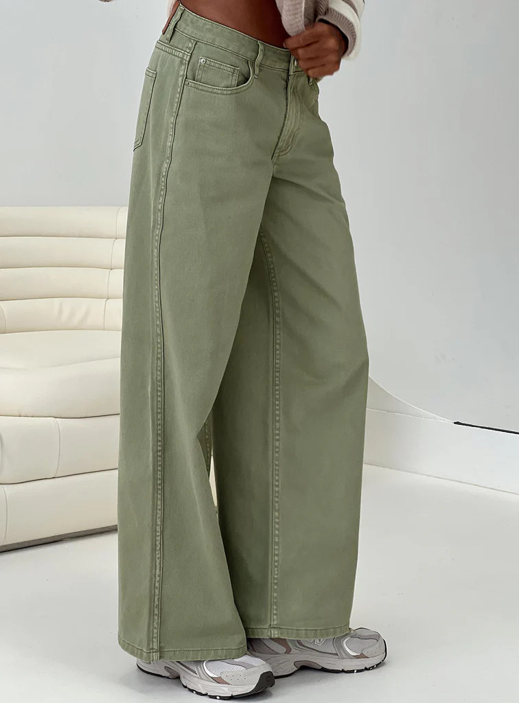 Ramos Low Rise Denim Jeans Sage | Princess Polly US