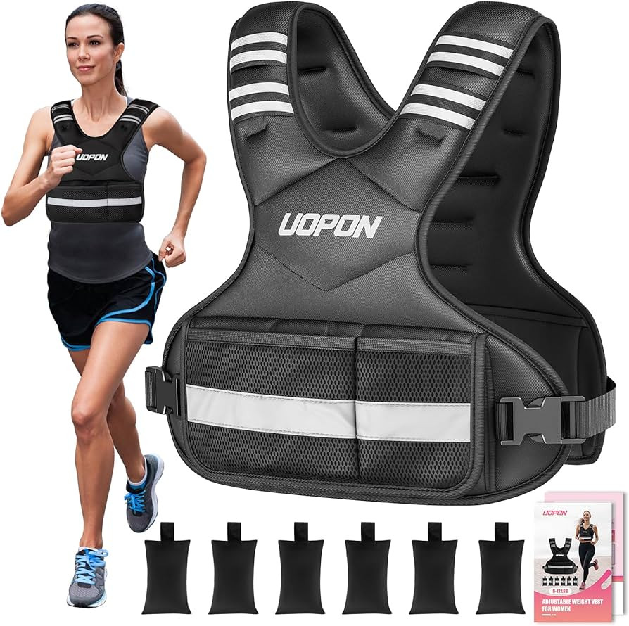 Adjustable Weighted Vest, 2.72-5.44kg Weighted Vest with 6 * 0.45kg Ironsand Weights for Women, W... | Amazon (UK)