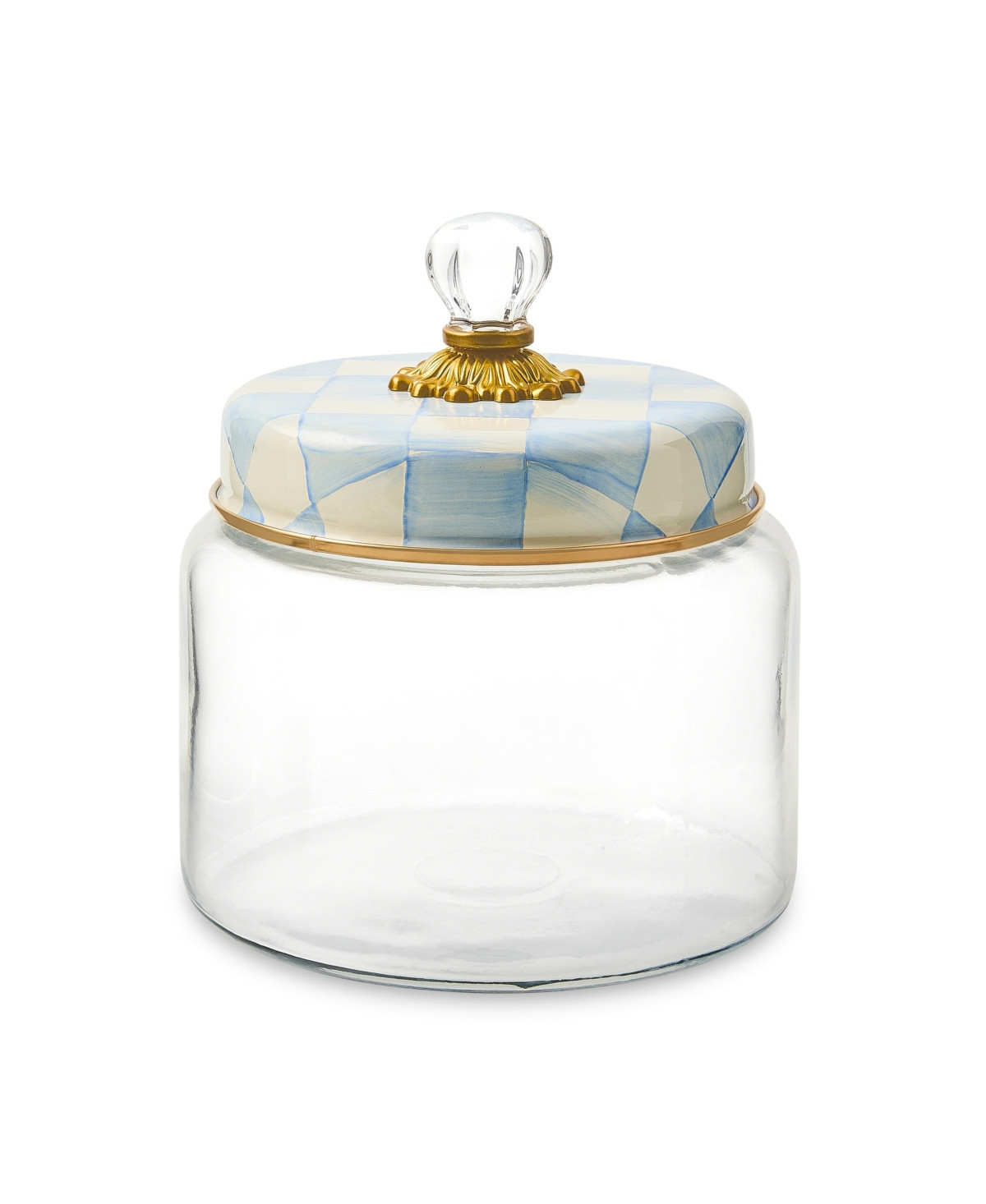 MacKenzie-Childs Sky Check Medium Kitchen Canister - Sky Blue | Macy's
