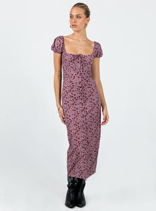 Motel Larson Dress 90s Floral Burgundy | Princess Polly US
