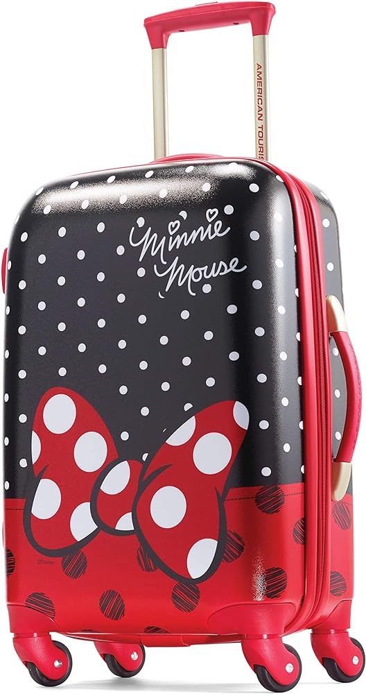 American Tourister Disney Hardside Luggage with Spinner Wheels, Black, Red, White, Carry-On 21-In... | Amazon (US)