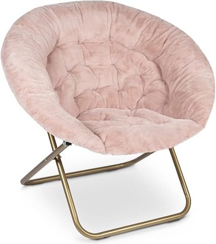 Milliard Cozy Chair/Faux Fur Saucer Chair for Bedroom/X-Large (Pink) | Amazon (US)