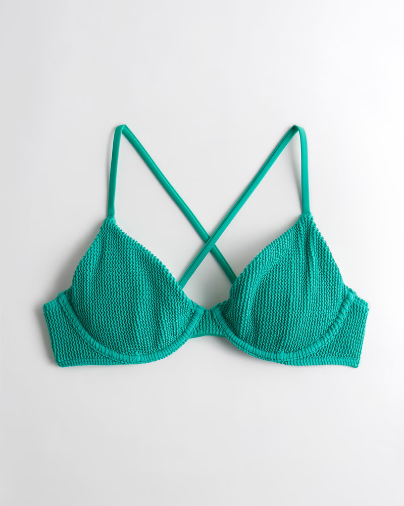 Girls Scrunch Unlined Underwire Plunge Bikini Top | Girls Swimwear | HollisterCo.com | Hollister (US)
