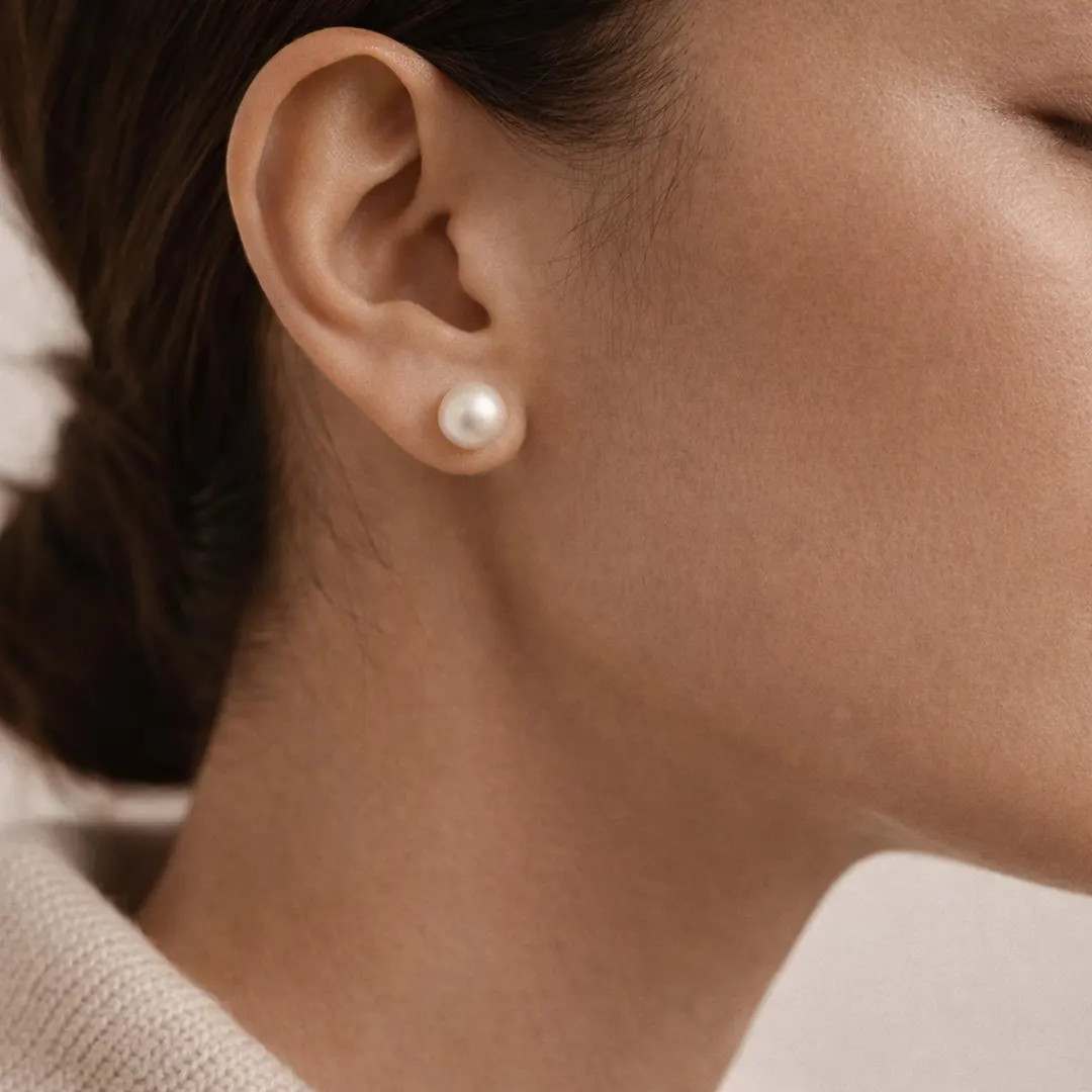 Dainty Freshwater Pearl Stud Earrings • Minimalist Bridal Earrings for Wedding • Hypoallergen... | Etsy (US)
