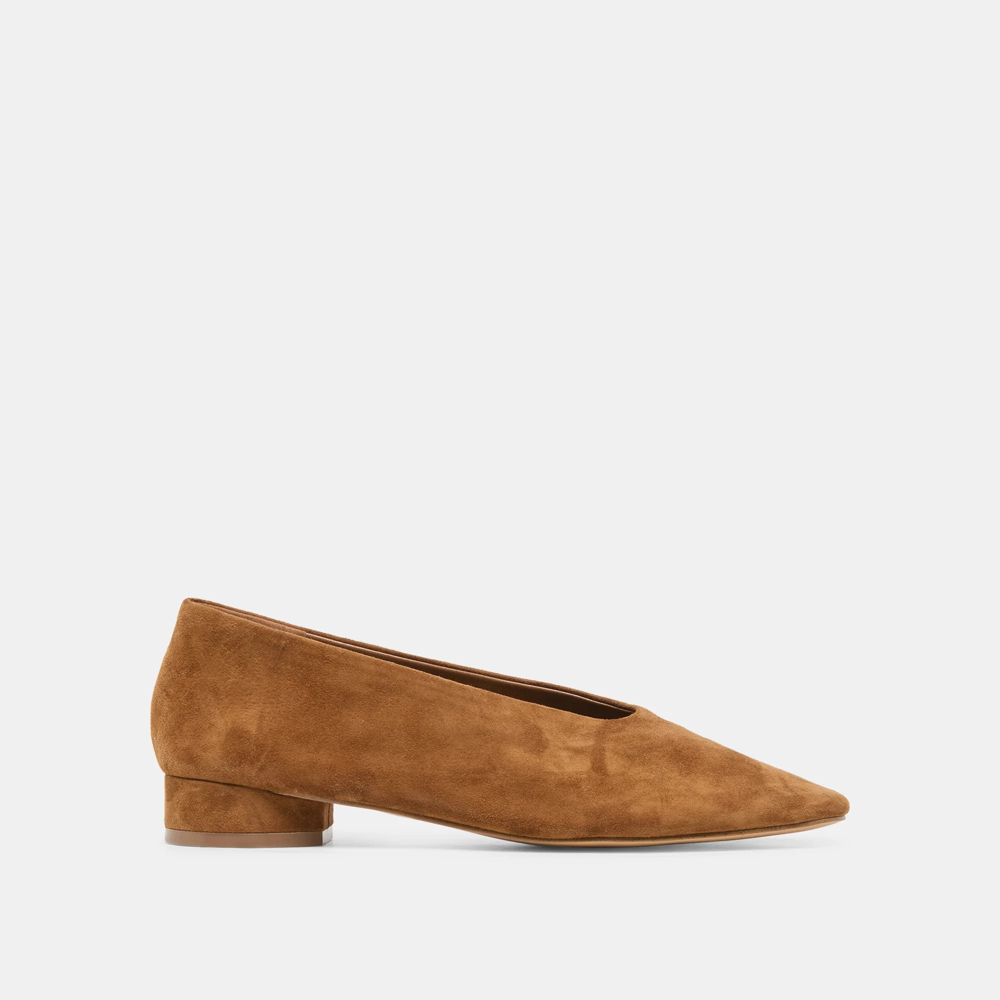 ANDEY Brown Suede Block-Heel Ballet Flats | Dolce Vita | DolceVita.com