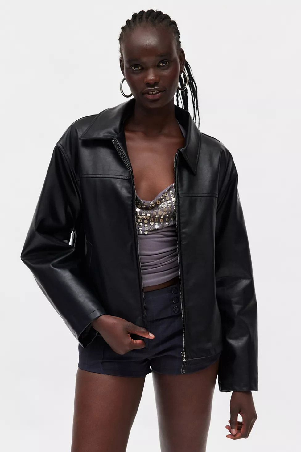 BDG Sasha Faux Leather Car Jacket | Urban Outfitters (US and RoW)