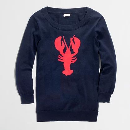 Factory intarsia Charley sweater in lobster | J.Crew Factory