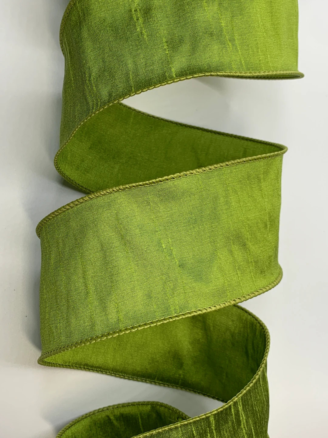 1.5 2.5 or 4 Green Grass Dupioni Ribbon Wired Edges Faux Silk by the Roll - Etsy | Etsy (US)