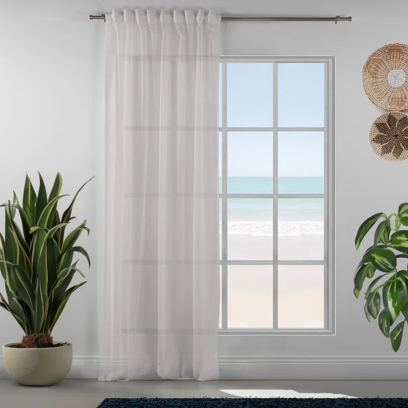 100% Linen Sheer Curtain Panel | Wayfair North America