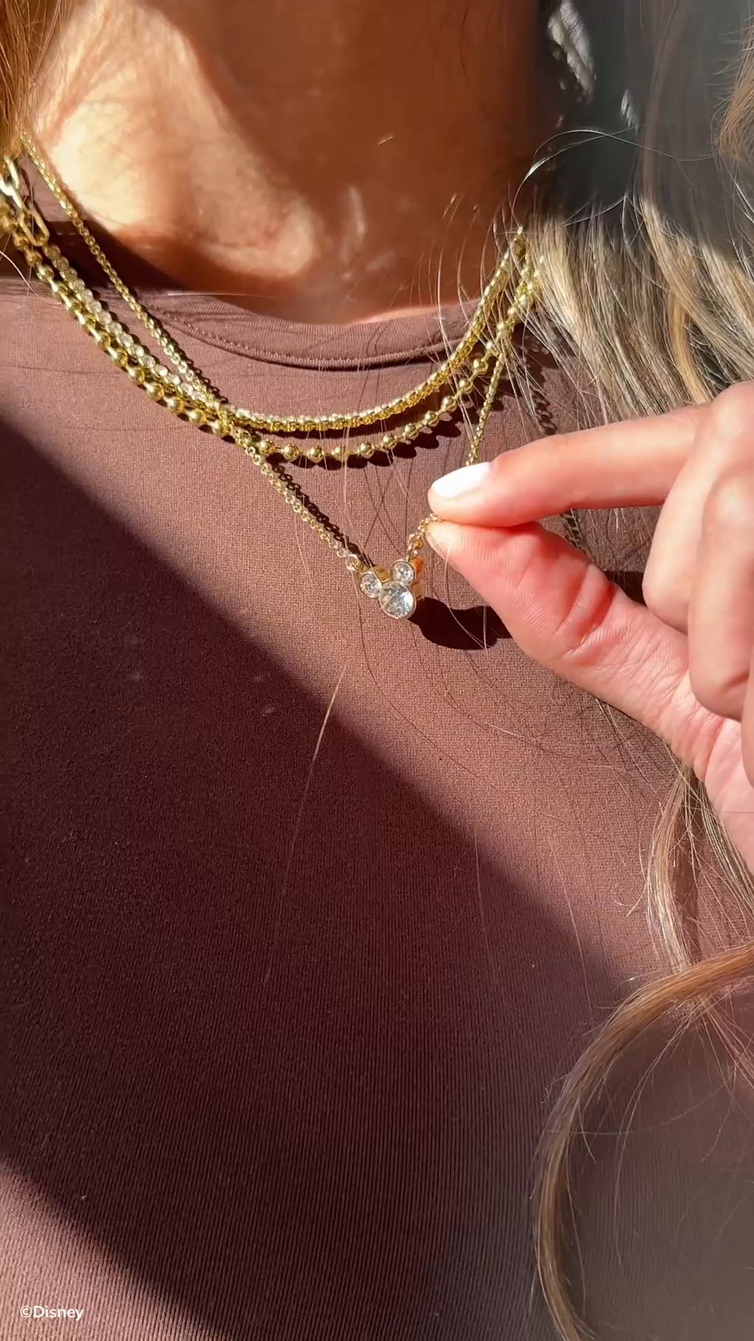 Disney Mickey Mouse Layered Necklace - Gold/Pavé | BaubleBar