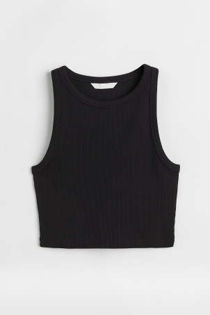 Crop Tank Top - White - Ladies | H&M US | H&M (US + CA)