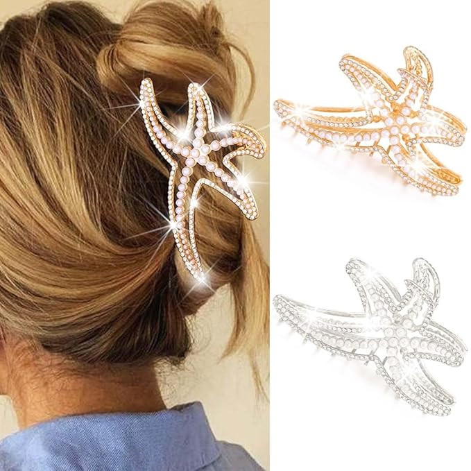 Fashey Starfish Claw Clip Beach Hair Clips Metal Claw Clips Hair Accessories for Women | Amazon (US)