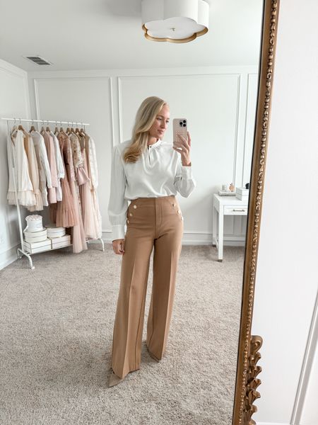 Love this Petite Studio blouse paired with my favorite Spanx work pants! Such a classy look! Blouse runs tts, wearing size small. Use my code AMANDA25 for 25% off at Petite Studio!
Work outfits // work tops // work pants // dressy outfits // spring outfits // Petite Studio finds // Spanx finds 

#LTKworkwear #LTKstyletip #LTKSeasonal