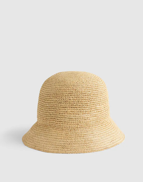 Hand-Crocheted Seamless Bucket Hat in Raffia | Madewell