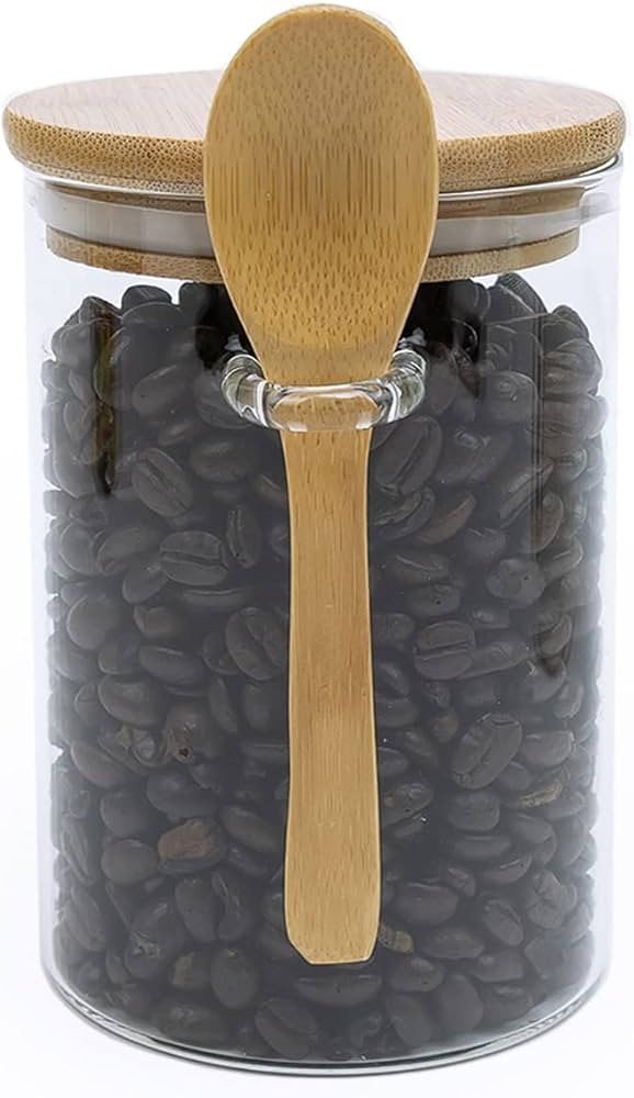 17 Ounce Borosilicate Glass Jar With Bamboo Lid & Bamboo Spoon - Multifunctional Decorative Airti... | Amazon (US)