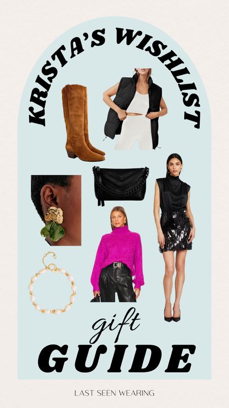 Gift Guide: Krista’s Wishlist 
#tallboots #earrings

#LTKHoliday #LTKGiftGuide #LTKSeasonal