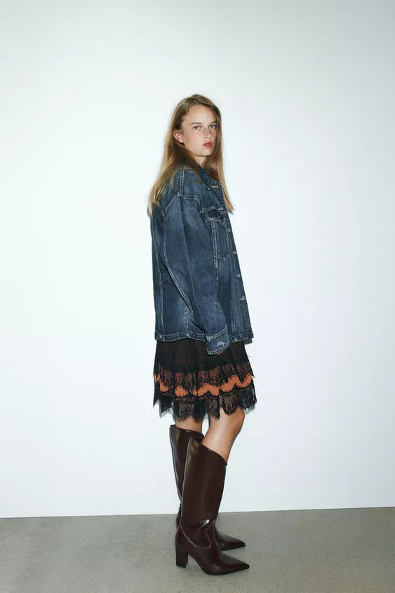 ASYMMETRIC SHAFT COWBOY BOOTS | Zara US