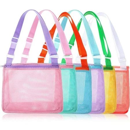 Beach Toy Mesh Bag For Kids Seashell Collecting Bag Beach Sand Toy Totes Colorful Swimming Accessori | Walmart (US)