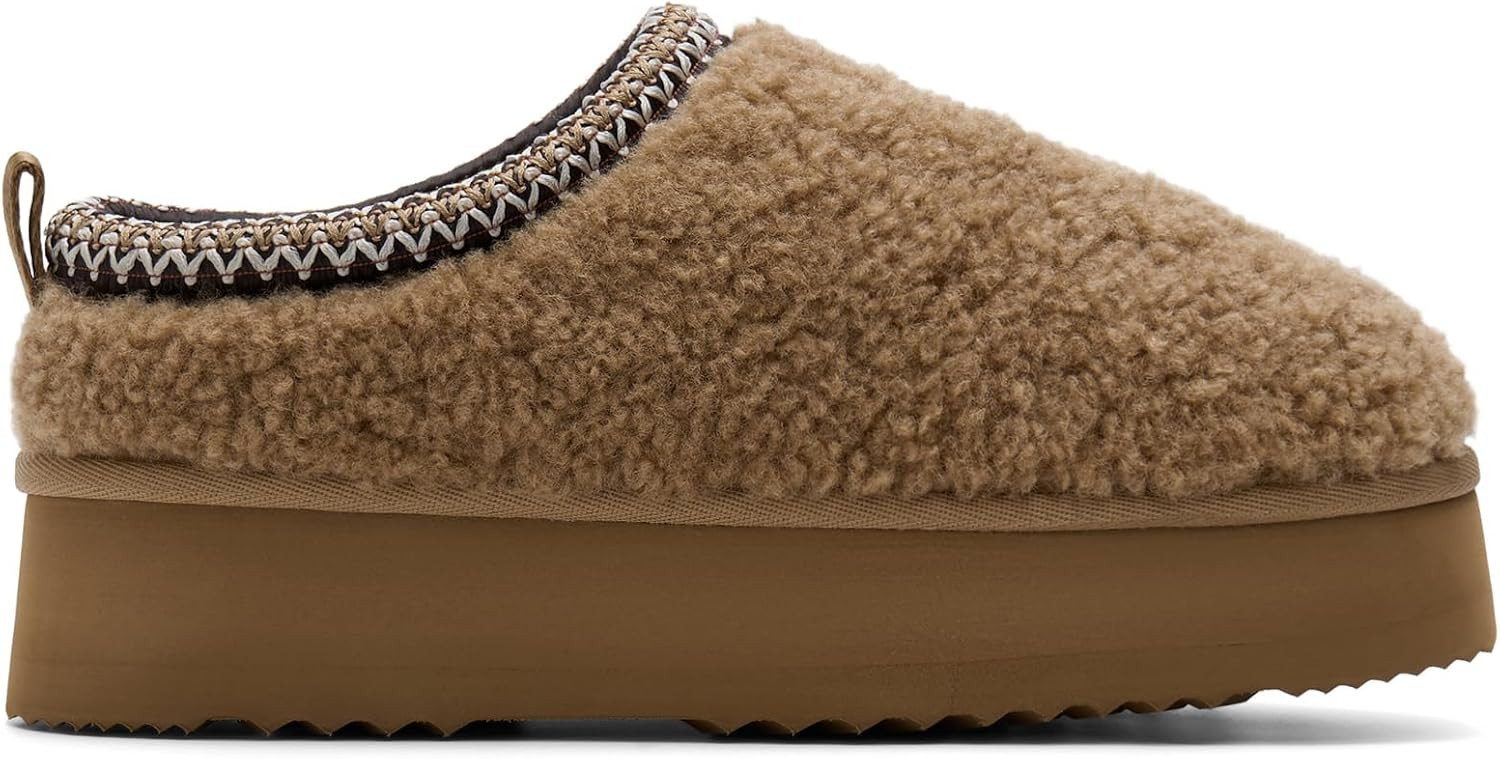 OXSTAR Genuine Leather Platform Slipper Memory Foam Ankle Snow Boots | Amazon (US)