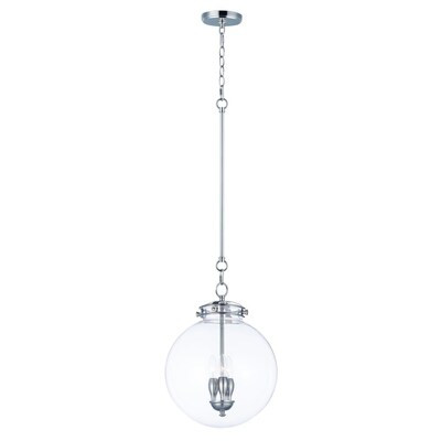 Maxim Lighting  Retro 180-Light Polished Nickel Modern/Contemporary Clear Glass Globe Pendant Li... | Lowe's